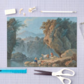 Ein Hirtenpaar in einer Bergwelt Seidenpapier (Handwerk)