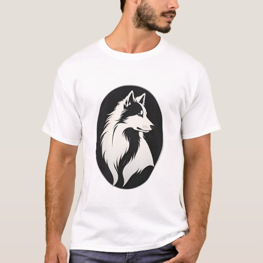 Ein hochgradig detailliertes Hundehaar Zeichnend T-Shirt (Vorderseite)