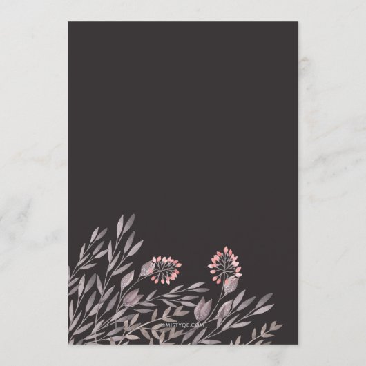 Ein Hochzeitsmenü für die Sommernacht Menükarte (Rückseite)