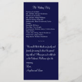 Ein Hochzeitsprogramm für Twinkle Lights (Marine) Programm (Rückseite)