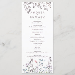 Ein Hochzeitsprogramm für Wildblumen Programm