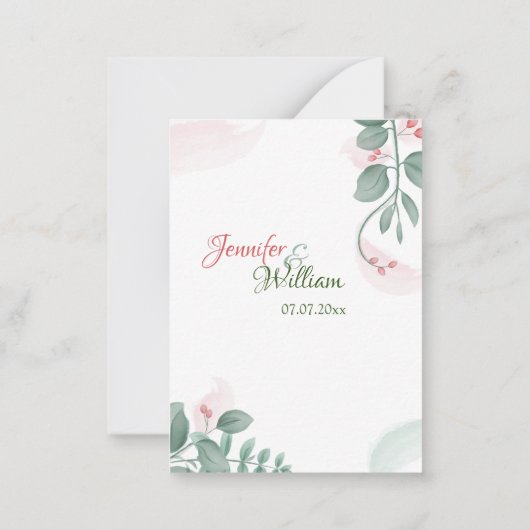 Ein Hochzeitsszenario mit QR-Code-Umschließungskar Mitteilungskarte (Rückseite)