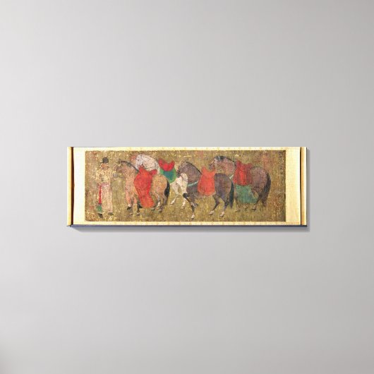 Ein Hof mit Pferden Leinwanddruck (Vorderseite)