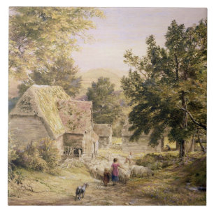 Ein Hof nahe Prinzen Risborough, 1845/6 (w/c an Fliese