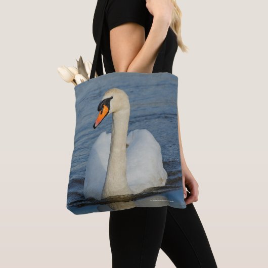 Ein hoffnungsvoller Mute Swan nähert sich Tasche (Von Nahem)