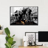 Ein höfliches Poster lächeln (Heimbüro)