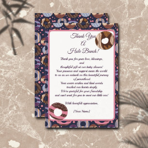 Ein Hole Bunch Donut Lila Baby Girl Dusche Dankeskarte