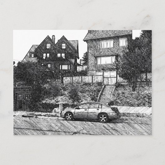 Ein Holzhaus in den Berkeley-Hügeln Postkarte (Vorderseite)