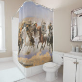 Ein Holzschlag von Frederick Remington Duschvorhang (Beispiel)