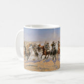Ein Holzschlag von Frederick Remington Kaffeetasse (Vorderseite Links)