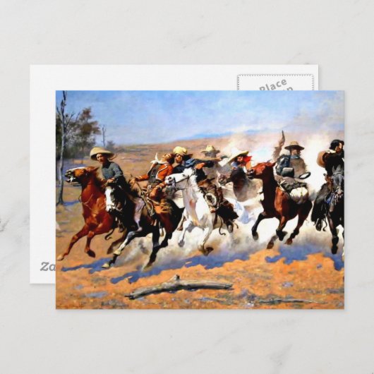 Ein Holzschnitt, Remington, Postkarte (Vorne/Hinten)