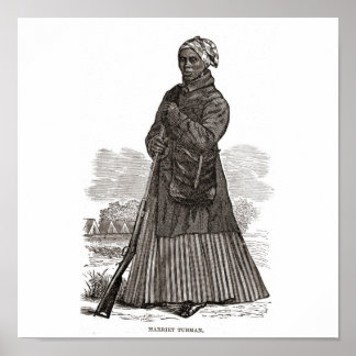 Ein Holzschnitt von Harriet Tubman vor 1869 Poster