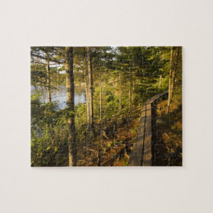 Ein Holzsteg im Acadia National Park Maine Puzzle