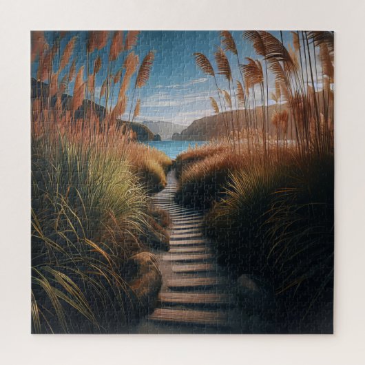 Ein Holzweg Puzzle (Vertikal)