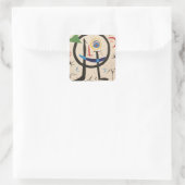 EIN HOMAL NACH MIRO QUADRATISCHER AUFKLEBER (Tasche)