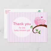 Ein Hoot einer Babydusche - Danke Pinks Postkarte (Vorne/Hinten)