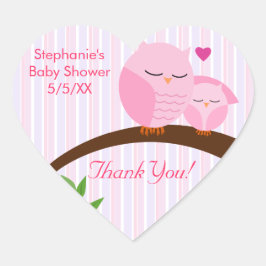 Ein Hoot einer Babydusche pink Herz-Aufkleber