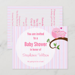 Ein Hoot einer Babydusche rosa Schüssel Einladung