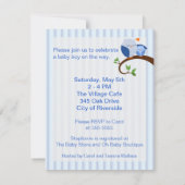 Ein Hoot einer Blauen Dusche Einladung für ein Bab (Rückseite)