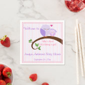 Ein Hoot! Lila Owls Baby Dusche Napkins Serviette (Beispiel)