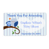 Ein Hoot Owl Baby Duschjunge Gefallen-Label (Vorne)