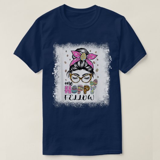 Ein hoppiger Fellow Bunny Oaster Day geblockt T-Shirt (Design vorne)