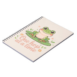 Ein Hopser auf einmal | Frosch auf Seerosenblatt Notizblock