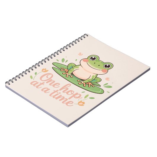 Ein Hopser auf einmal | Frosch auf Seerosenblatt Notizblock (Linke Seite)