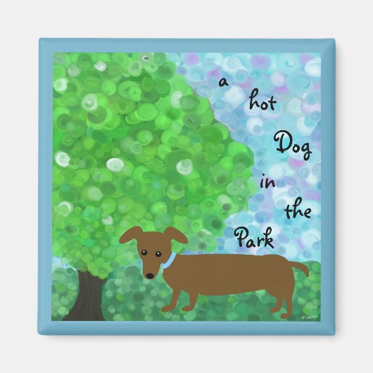 Ein Hot Dog im Park Magnet (Vorne)