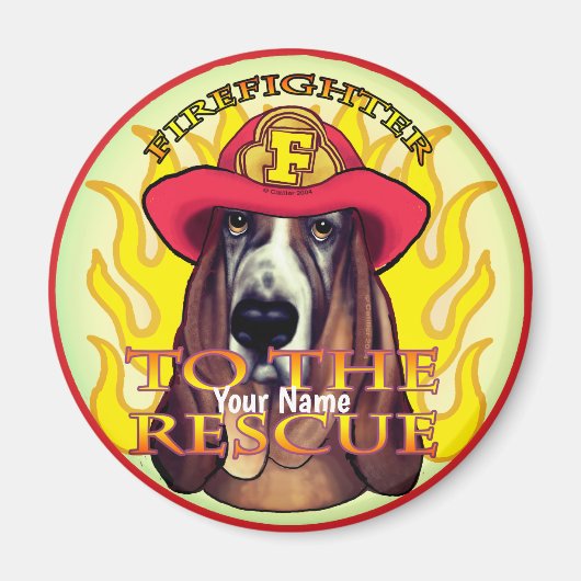 Ein Hound Hund Feuerwehrmagnet Magnet (Vorne)
