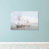 Ein Hoy und ein Lugger mit anderen Schiffen auf ei Leinwanddruck (Insitu (Holzboden))