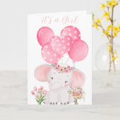 Ein hübsch Illustriertes Hand "es ist ein Mädchen" Karte (Gelbe Blume)