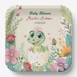 ein hübscher Dinosaurier Wasserfarbenhahn bald Pappteller