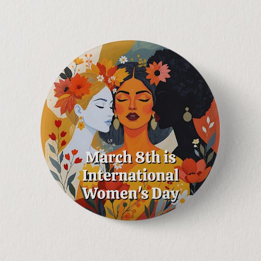 Ein hübscher Internationaler Frauentag  Button (Vorderseite)