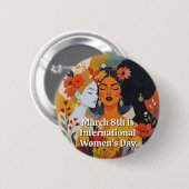 Ein hübscher Internationaler Frauentag  Button (Vorne & Hinten)