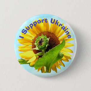 Ein hübscher Knopf zeigt Unterstützung für die Ukr Button