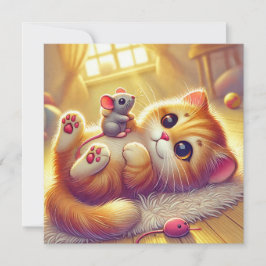 Ein hübsches Design für Kitten und Maus Einladung