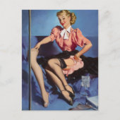 Ein hübsches Display-Pinup-Mädchen Postkarte