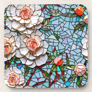 Ein Hübsches Mosaik-Blumenmuster aus Imitaten Getränkeuntersetzer
