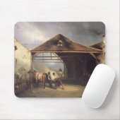 Ein Hufschmied, der ein Pferd beschuht Mousepad (Mit Mouse)