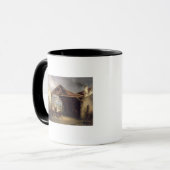 Ein Hufschmied, der ein Pferd beschuht Tasse (Vorderseite Links)