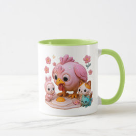 Ein Huhn bricht sein Ei Tasse