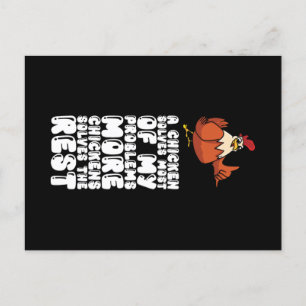 Ein Huhn löst die meisten meiner Probleme mehr Hüh Postkarte