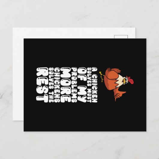 Ein Huhn löst die meisten meiner Probleme mehr Hüh Postkarte (Vorne/Hinten)