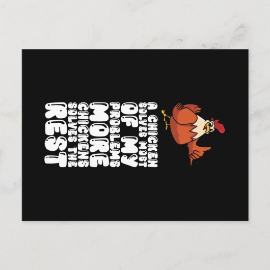 Ein Huhn löst die meisten meiner Probleme mehr Hüh Postkarte (Vorderseite)