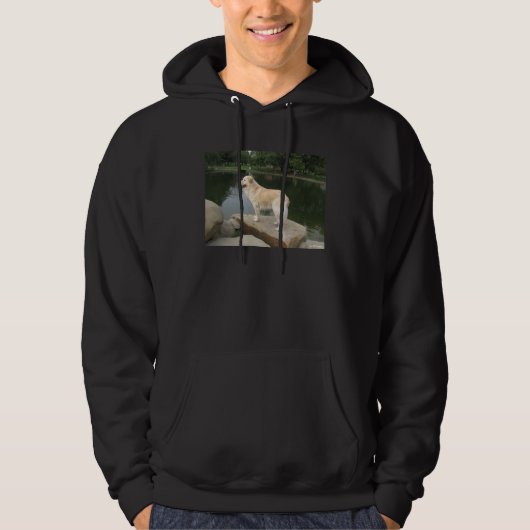 Ein Hund an einem Teich Hoodie (Vorderseite)