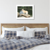 Ein Hund an einem Teich Leinwanddruck (Insitu (Schlafzimmer))