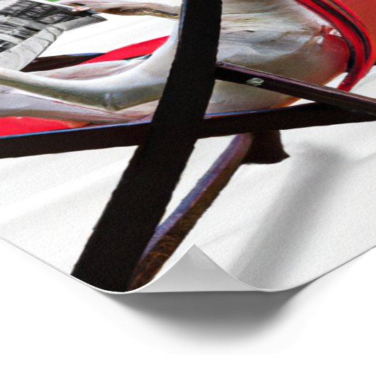 Ein Hund, der am Pool eine Zeitung liest Poster (Ecke)