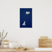 Ein Hund, der auf dem Mond herumhackt Poster (Küche)