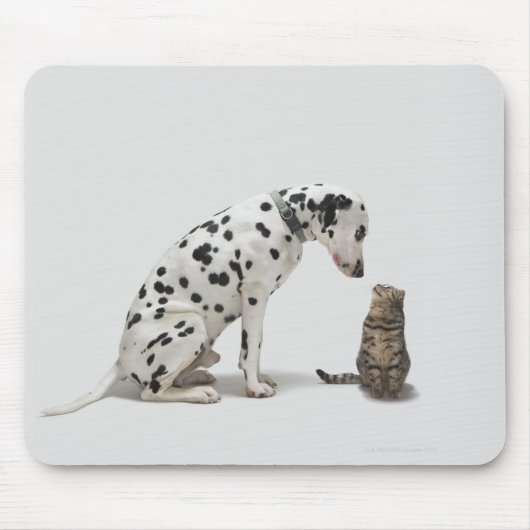 Ein Hund, der eine Katze sieht Mousepad (Vorne)